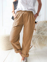 Elastic Waist Cotton Linen Loose Turnip Pants