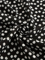 Polka Dot Floral Drawstring Waist Straight Capri Pants