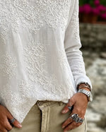 Casual Floral Simple Crew Neck Long Sleeve T-shirt