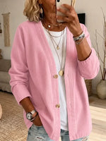 Women Spring/Fall Outerwear Casual Printing Plain Long Sleeve Jacket