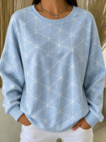 Casual Geometric Crew Neck Long Sleeve Sweatshirt