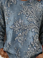 Casual Floral Crew Neck Sweatshirt