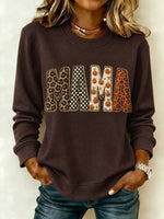 Casua Simplel Text Letters Crew Neck Long Sleeve Sweatshirt