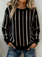 Casual Abstract Crew Neck Long Sleeve Sweatshirt
