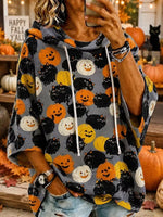 Casual Halloween Hoodie Half Sleeve Hoodie