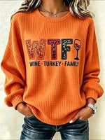 Casual Text Letters Crew Neck Long Sleeve Sweatshirt