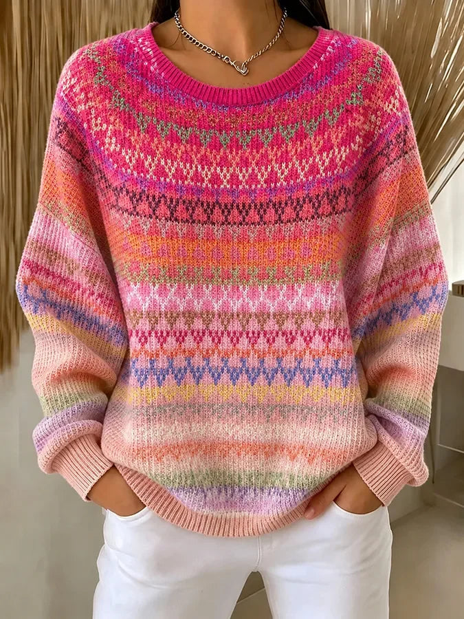 Casual Abstract Crew Neck Long Sleeve Sweatshirt