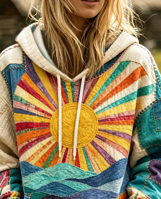 Casual Floral Hoodie Long Sleeve Hoodie