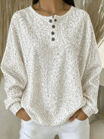 Casual Plain Henley Collar Long Sleeve Sweatshirt