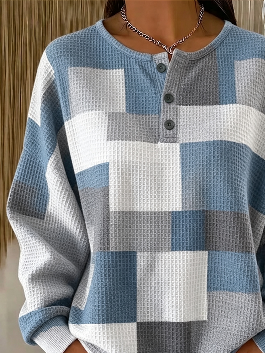Casual Abstract Crew Neck Long Sleeve Sweatshirt