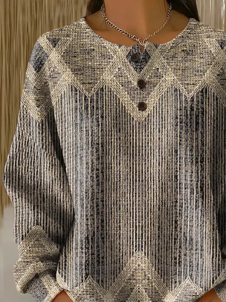 Casual Crew Neck Abstract Printing Sweatshirt