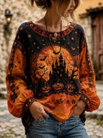 Women's Halloween Print Gothic Top