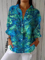Casual Peacock Grace Long Sleeve Blouse