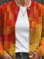 Floral Knitted Vintage Loose Cardigan
