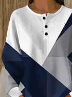 Casual Abstract Crew Neck Long Sleeve Sweatshirt