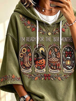 Casual Maple Leaf Hoodie Half Sleeve Hoodie