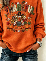 Casual Turkey Crew Neck Long Sleeve Sweatshirt
