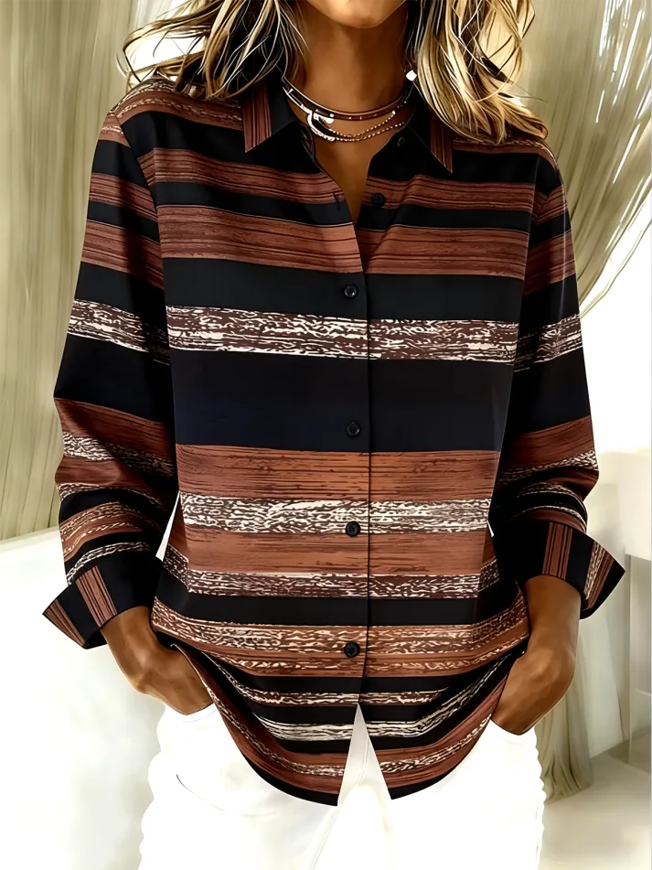 Vintage Casual Shirt Collar Loose Shirt