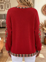 Women Holly Jolly Christmas Waffle Sweatshirt