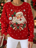 Casual Santa Claus Crew Neck Long Sleeve Sweatshirt