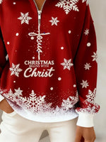 Vintage Christmas Shawl Collar Long Sleeve Sweatshirt