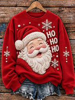 Casual Santa Claus Crew Neck Long Sleeve Sweatshirt