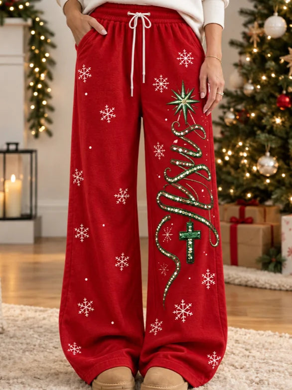 Women Christmas Long Pants Casual Spring/Fall Trousers