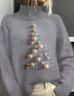 Women Christmas Long Sleeve Comfy Vintage Printing Sweater