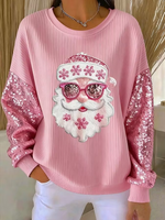 Casual Santa Claus Crew Neck Long Sleeve Sweatshirt