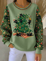 Casual Text Letters Crew Neck Long Sleeve Sweatshirt