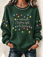 Casual Text Letters Crew Neck Long Sleeve Sweatshirt