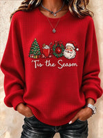Casual Text Letters Crew Neck Long Sleeve Sweatshirt