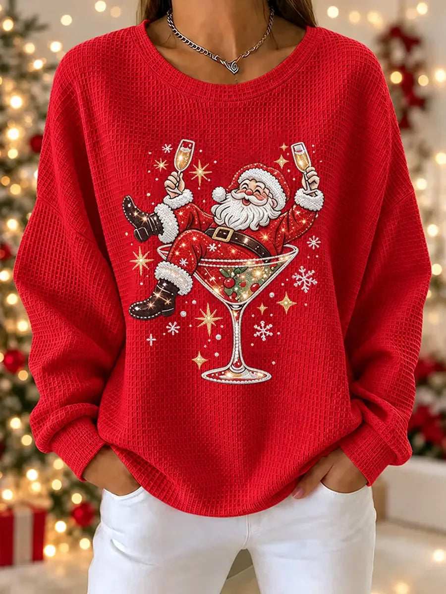 Casual Santa Claus Crew Neck Long Sleeve Sweatshirt