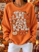 Casual Regular Fit Printing Turkey Sweatshirt
