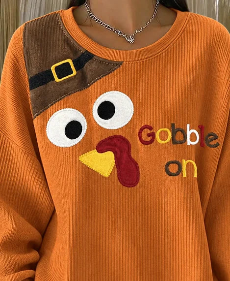 Playful Crew Neck Casual Sweatshirt