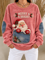 Christmas Santa Crew Neck Casual Sweatshirt