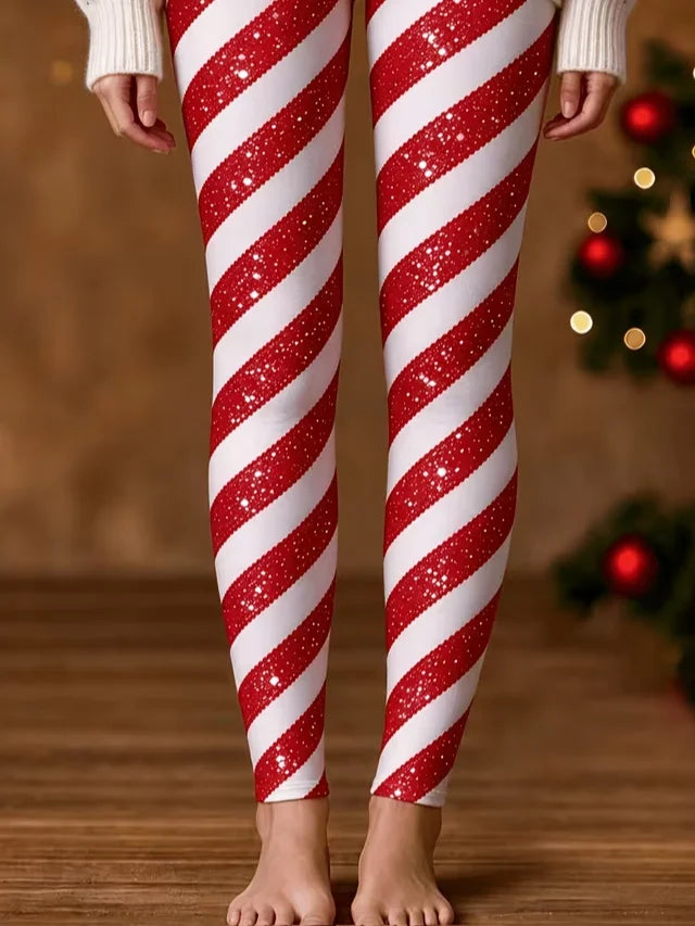 Women Christmas Casual All Season Printing Long Leggings