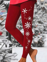 Women Christmas Casual All Season Printing Long Leggings