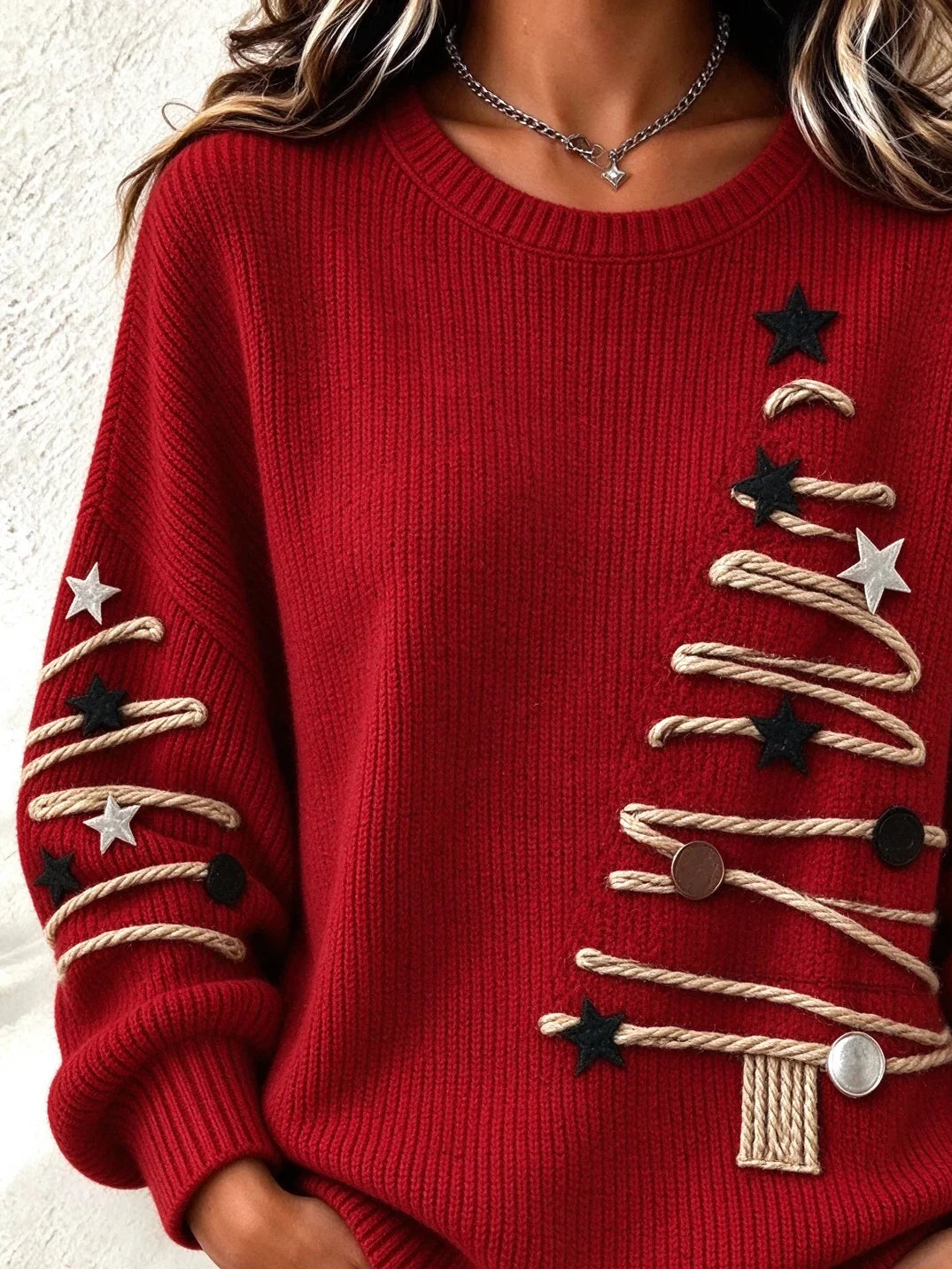 Crew Neck Printing Christmas Casual Sweatshirt