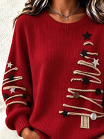 Crew Neck Printing Christmas Casual Sweatshirt