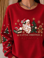 Casual Loose Printing Christmas Sweatshirt