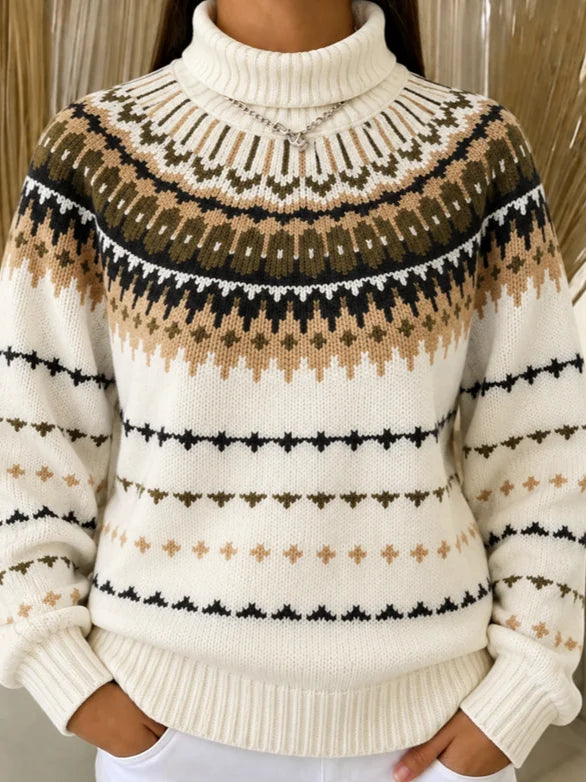 Women Ethnic Long Sleeve Comfy Vintage Sweater