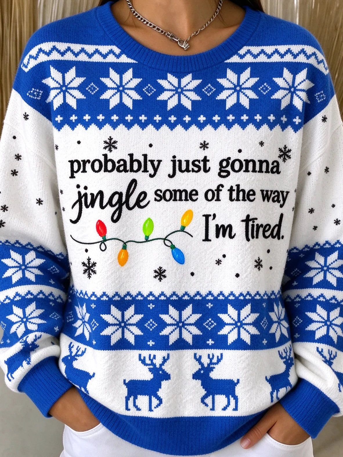 Casual Geometric Crew Neck Long Sleeve Sweatshirt