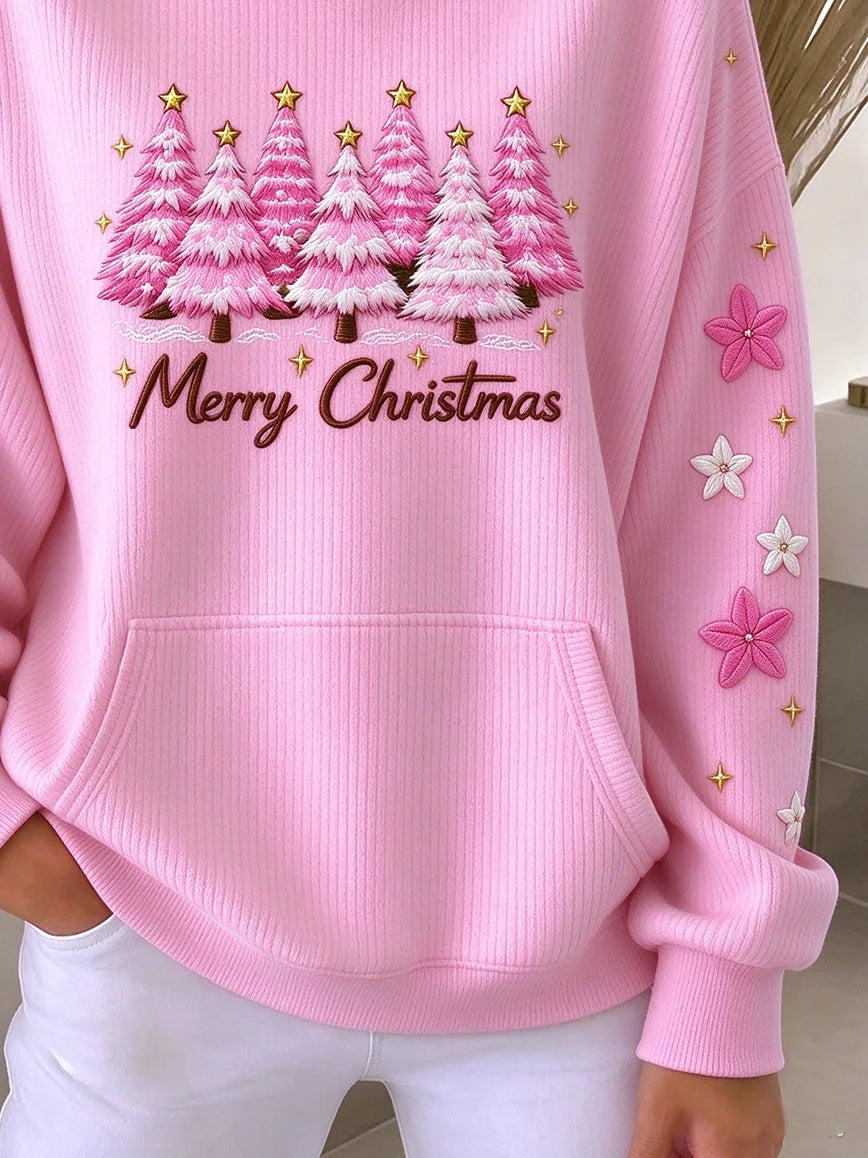 Christmas Casual Solid Crew Neck Sweatshirt