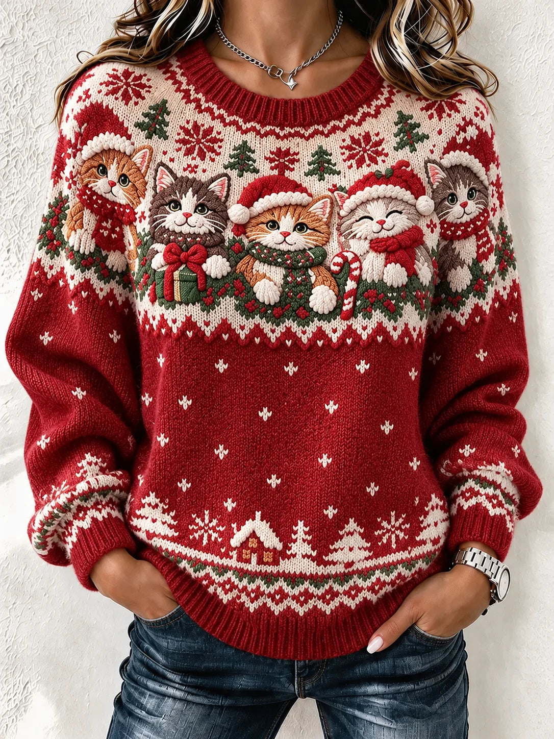 Casual Santa Claus Crew Neck Long Sleeve Sweatshirt