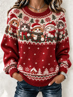 Casual Santa Claus Crew Neck Long Sleeve Sweatshirt