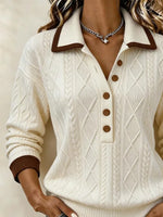 Vintage Abstract Shawl Collar Long Sleeve Sweatshirt