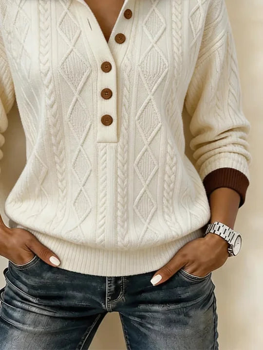 Vintage Abstract Shawl Collar Long Sleeve Sweatshirt
