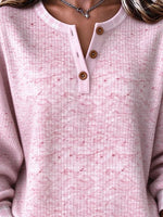 Casual Plain Henley Collar Daily Long Sleeve Sweatshirt