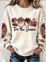 Casual Text Letters Chic Crew Neck Long Sleeve Sweatshirt